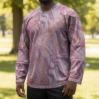 African Zebra Leopard Pattern Hockey Jersey Blush Savannah