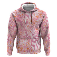 African Zebra Leopard Pattern Hoodie Blush Savannah