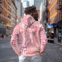 African Zebra Leopard Pattern Hoodie Blush Savannah