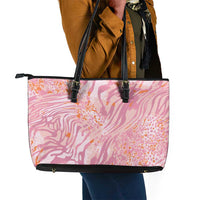 African Zebra Leopard Pattern Leather Tote Bag Blush Savannah