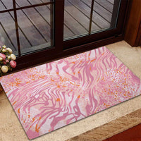 African Zebra Leopard Pattern Rubber Doormat Blush Savannah
