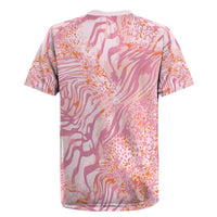 African Zebra Leopard Pattern Rugby Jersey Blush Savannah