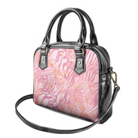 African Zebra Leopard Pattern Shoulder Handbag Blush Savannah
