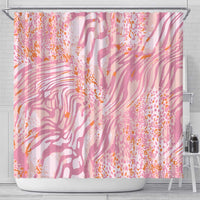 African Zebra Leopard Pattern Shower Curtain Blush Savannah