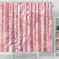 African Zebra Leopard Pattern Shower Curtain Blush Savannah
