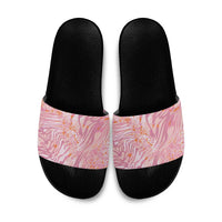 African Zebra Leopard Pattern Slide Sandals Blush Savannah