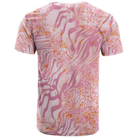 African Zebra Leopard Pattern T shirt Blush Savannah