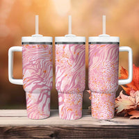 African Zebra Leopard Pattern Tumbler With Handle Blush Savannah