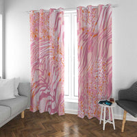 African Zebra Leopard Pattern Window Curtain Blush Savannah