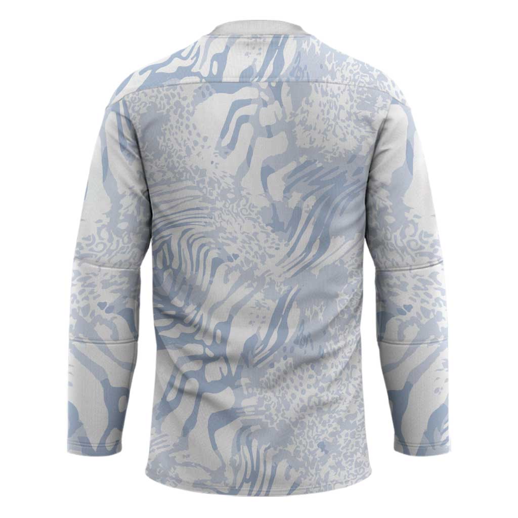 African Zebra Leopard Pattern Hockey Jersey Sky Savannah