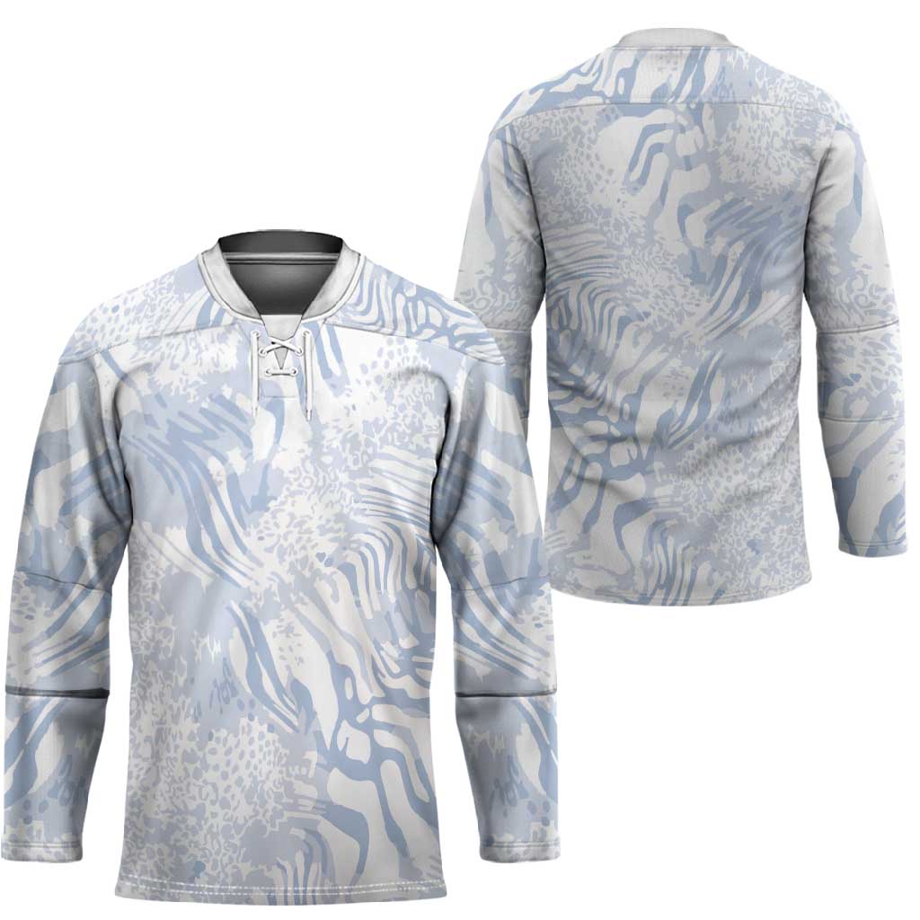 African Zebra Leopard Pattern Hockey Jersey Sky Savannah