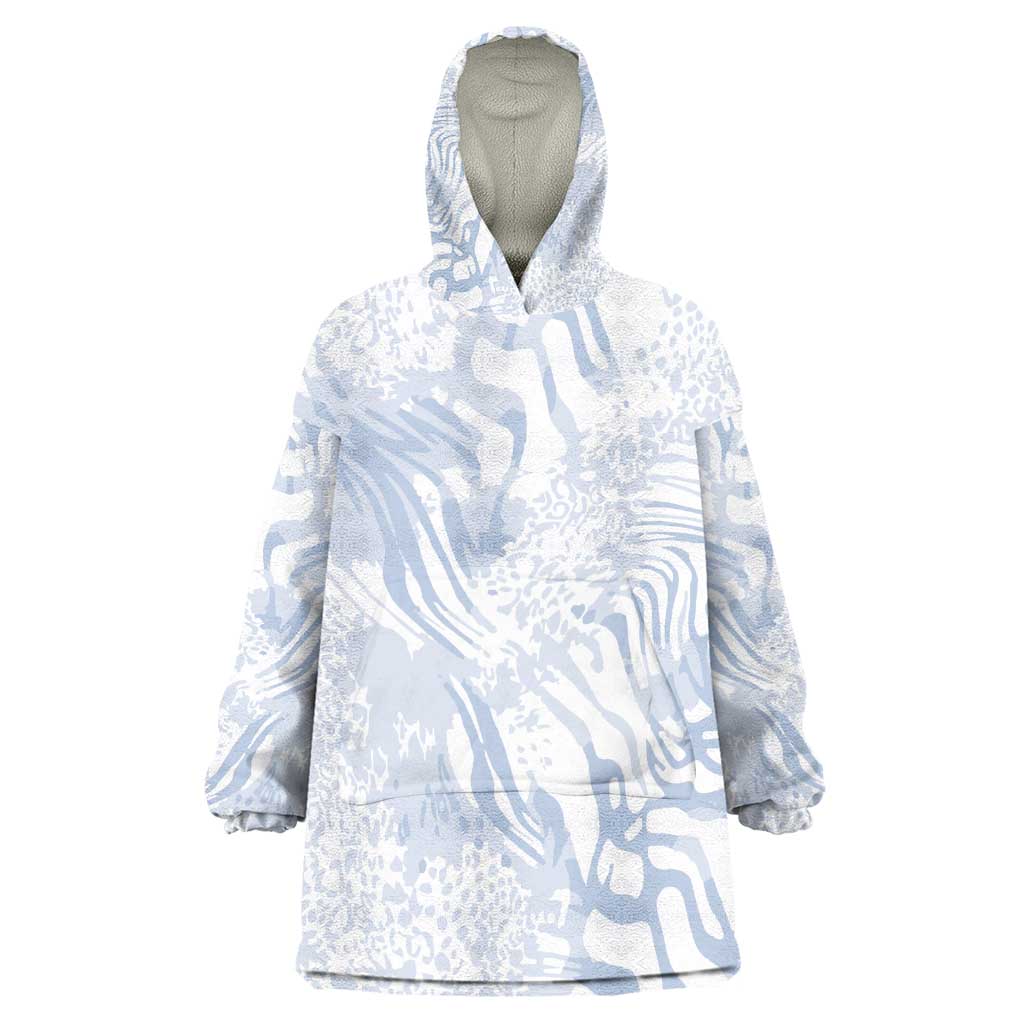 African Zebra Leopard Pattern Kid Wearable Blanket Hoodie Sky Savannah