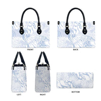 African Zebra Leopard Pattern Leather Bag Sky Savannah