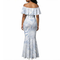 African Zebra Leopard Pattern Mermaid Dress Sky Savannah