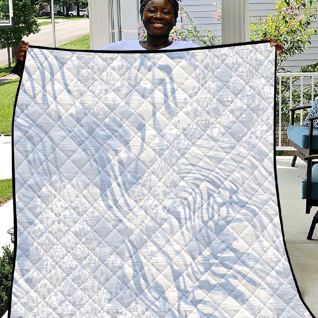 African Zebra Leopard Pattern Quilt Sky Savannah