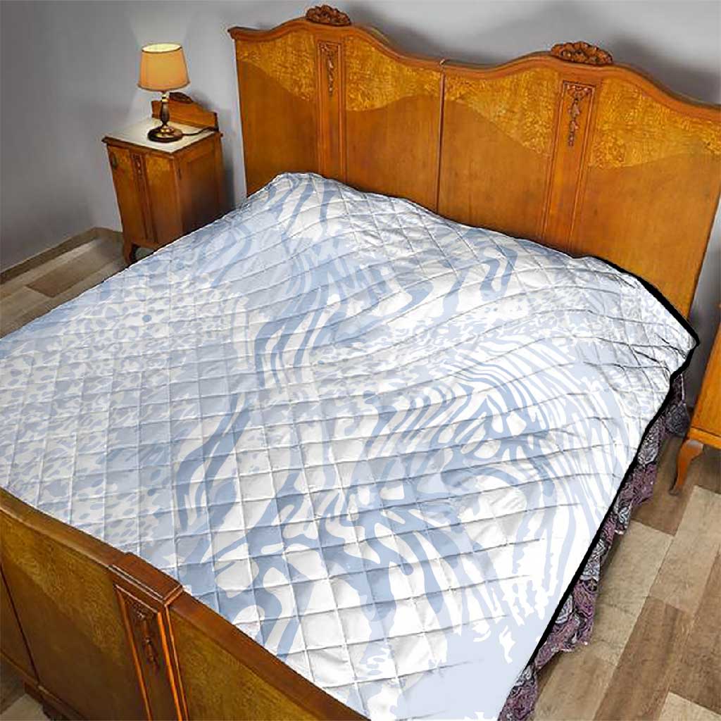 African Zebra Leopard Pattern Quilt Sky Savannah