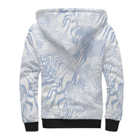 African Zebra Leopard Pattern Sherpa Hoodie Sky Savannah
