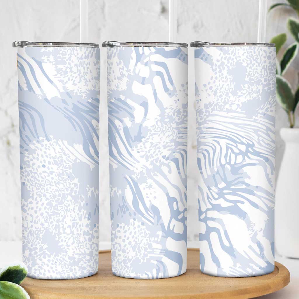 African Zebra Leopard Pattern Skinny Tumbler Sky Savannah