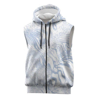 African Zebra Leopard Pattern Sleeveless Zip Hoodie Sky Savannah