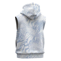 African Zebra Leopard Pattern Sleeveless Zip Hoodie Sky Savannah