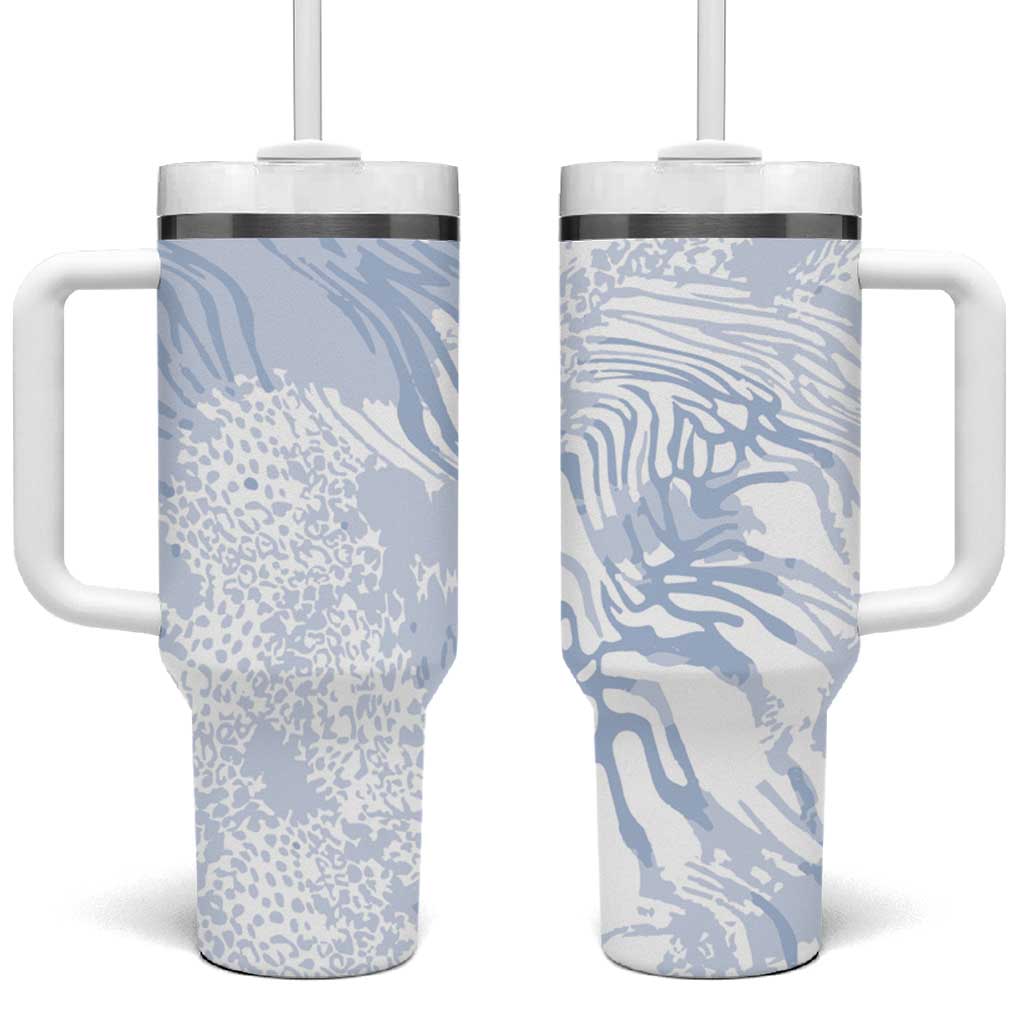 African Zebra Leopard Pattern Tumbler With Handle Sky Savannah