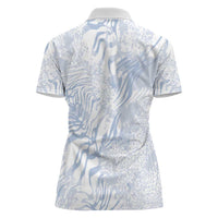 African Zebra Leopard Pattern Women Polo Shirt Sky Savannah