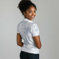 African Zebra Leopard Pattern Women Polo Shirt Sky Savannah