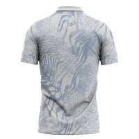 African Zebra Leopard Pattern Zipper Polo Shirt Sky Savannah