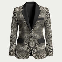African Zebra Elephant Skin Pattern Blazer