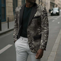 African Zebra Elephant Skin Pattern Blazer