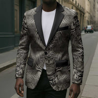 African Zebra Elephant Skin Pattern Blazer