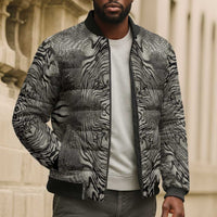 African Zebra Elephant Skin Pattern Bomber Puffer Jacket