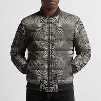 African Zebra Elephant Skin Pattern Bomber Puffer Jacket