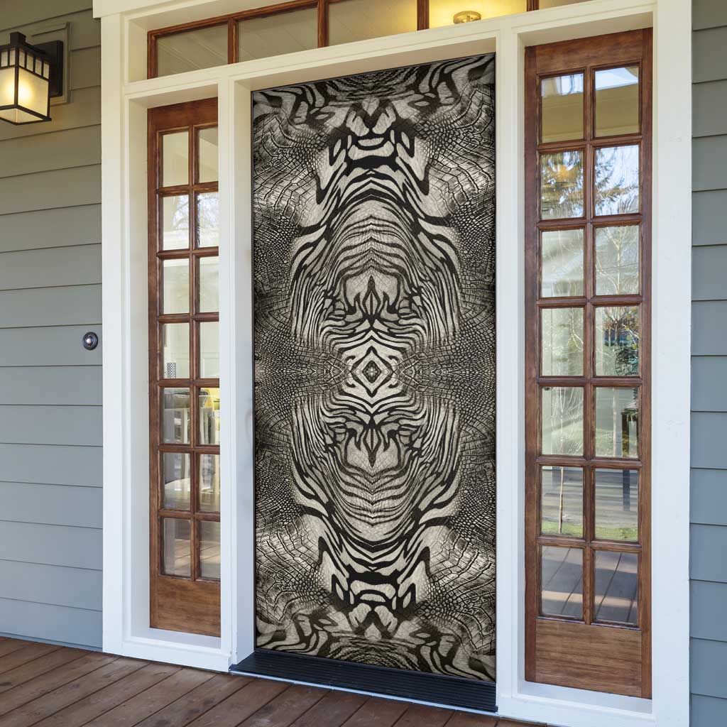 African Zebra Elephant Skin Pattern Door Cover