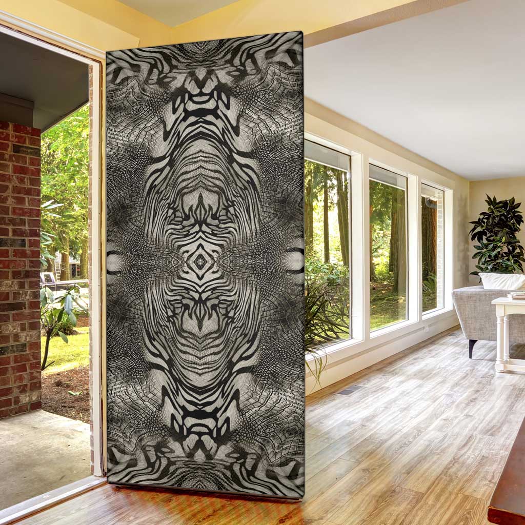 African Zebra Elephant Skin Pattern Door Cover