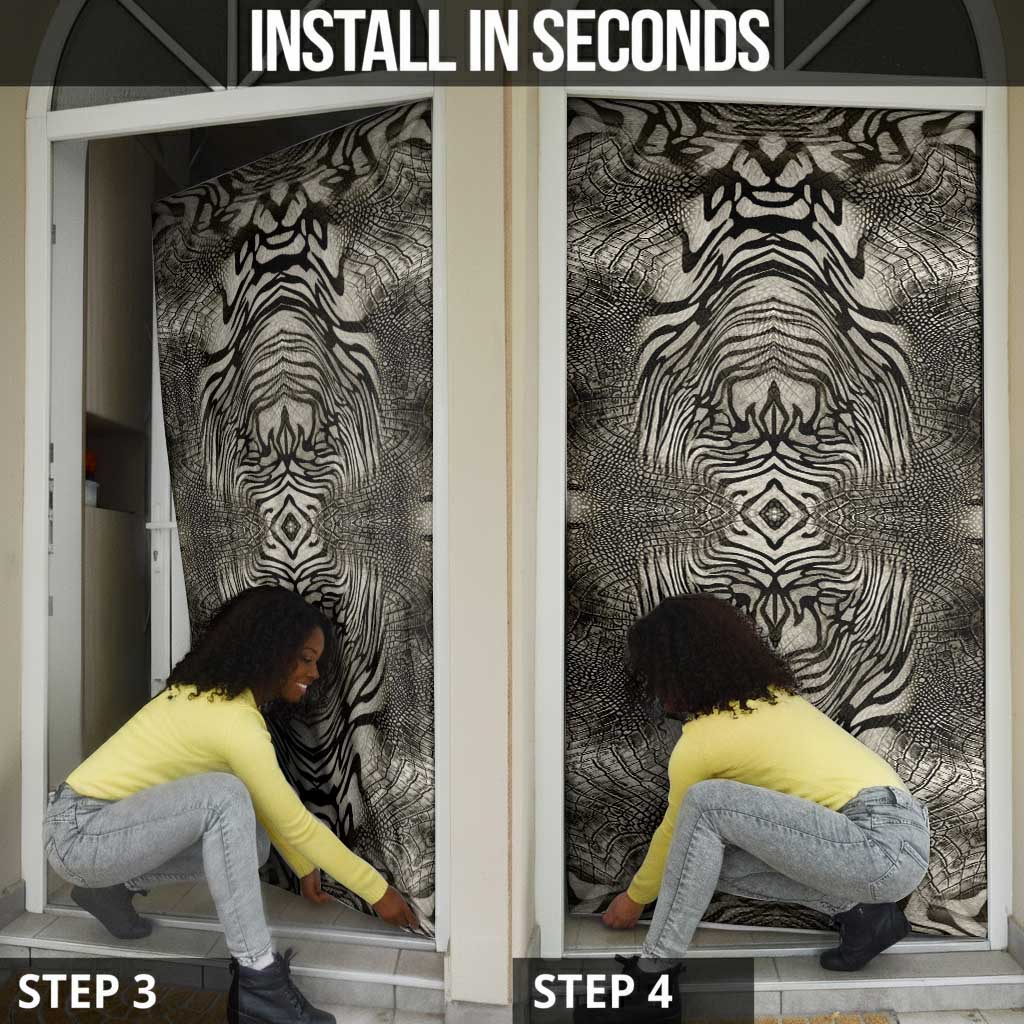 African Zebra Elephant Skin Pattern Door Cover