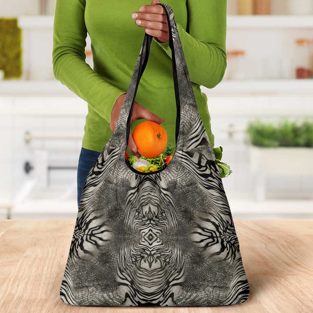 African Zebra Elephant Skin Pattern Grocery Bag