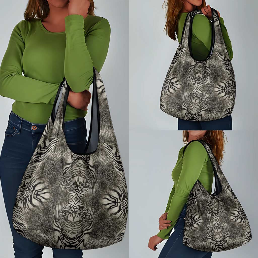 African Zebra Elephant Skin Pattern Grocery Bag