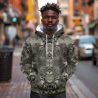 African Zebra Elephant Skin Pattern Hoodie