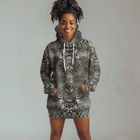 African Zebra Elephant Skin Pattern Hoodie Dress