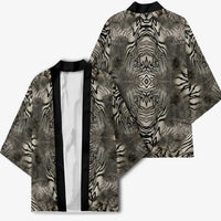 African Zebra Elephant Skin Pattern Kimono