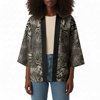 African Zebra Elephant Skin Pattern Kimono