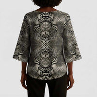 African Zebra Elephant Skin Pattern Kimono Sleeve Blouse