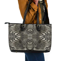 African Zebra Elephant Skin Pattern Leather Tote Bag