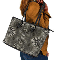 African Zebra Elephant Skin Pattern Leather Tote Bag