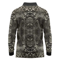 African Zebra Elephant Skin Pattern Long Sleeve Polo Shirt