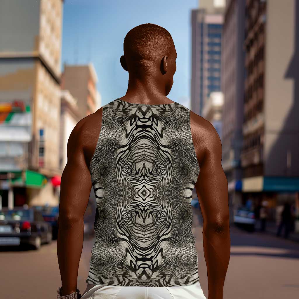 African Zebra Elephant Skin Pattern Men Tank Top