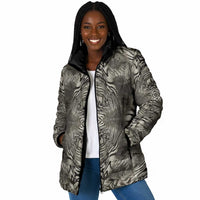 African Zebra Elephant Skin Pattern Padded Jacket