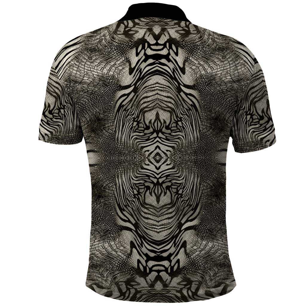 African Zebra Elephant Skin Pattern Polo Shirt