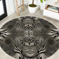 African Zebra Elephant Skin Pattern Round Carpet